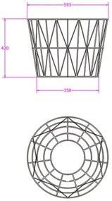 Podnož pre konferenčný stolík STILO, 600 x 420 mm, čierna