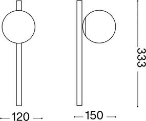 Ideal Lux - LED Nástenné svietidlo BINOMIO 1xG9/3W/230V čierna