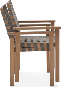 Stohovateľná záhradná stolička s pruhovaným výpletom