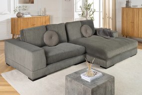 Pohovka BABYLON XXL 270 cm rebrovaná šedá