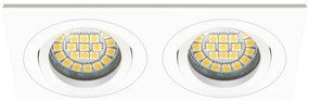 KANLUX Podhľadové bodové osvetlenie OLLEN 250, 2xGX5,3, 50W, hranaté, matne biele