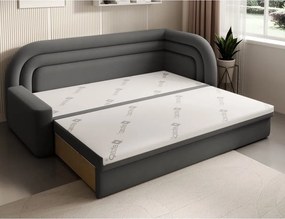 Taupe zamatová rozkladacia/s úložným priestorom pohovka pravý roh 223 cm Fabillo – ELTAP