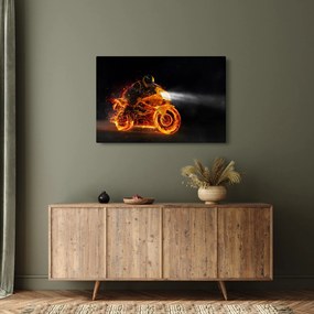 Obraz - Motorkár s plameňmi (90x60 cm)