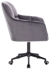 LuxuryForm DESIGN Kreslo AMALFI VELUR na čiernej podstave s kolieskami - tmavo šedé