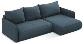 Modrá rozkladacia/s úložným priestorom rohová pohovka (pravý roh) Nanea – Makamii