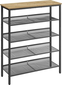 Botník TAYLOR ARTISAN s čiernou konštrukciou, 4 police