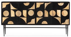 Čierna komoda z mangového dreva 175x90x40 cm Navya – MOME