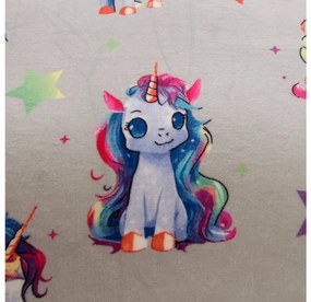 Obliečky mikroplyš CUTE UNICORN sivá Rozmer obliečky: 70 x 80 cm | 140 x 200 cm