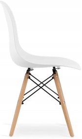 Jedálenský štvorcový stôl dub sonoma / biely so štyrmi stoličkami OSAKA biele / hnedé