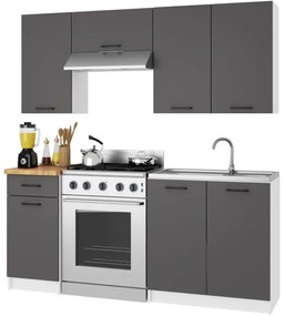 Horná kuchynská skrinka OLIWIA W30 H580 biela / grafitová / sivá