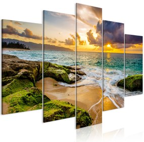 Artgeist Obraz - Turquoise Sea (5 Parts) Wide Veľkosť: 100x50, Verzia: Premium Print