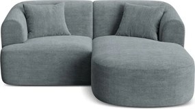 Tmavosivá menčestrová rohová pohovka (pravý roh/s leňoškou) Campi – Cosmopolitan Design