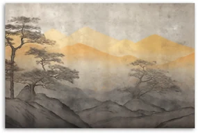 Gario Obraz na plátne Japonská zlatá horská krajina Rozmery: 90 x 60 cm
