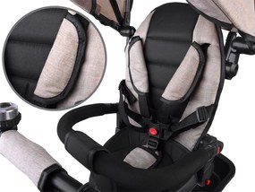 Trojkolesový bicykel Tiny Bike 3v1, béžový, so strieškou SP0650