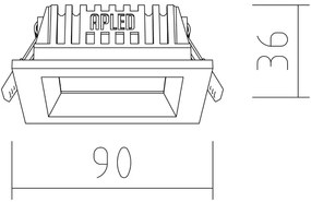 APLED - LED Podhľadové SQUARE WOODLINE LED/3W/230V 3000K 9x9 cm dub masív