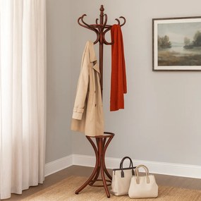 Drevený stojanový vešiak tmavohnedá, 52 x 186 cm