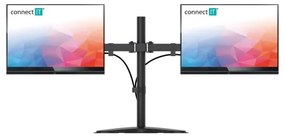 CONNECT IT CMF-3204-BK - Univerzálny držiak na 2 monitory 13-32” čierna