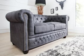 Dvojsedačka Chesterfield Vintage sivá