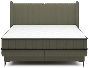 Manželská kontinentálna posteľ 140 cm Dalmo 140 (s roštom) (s úl. priestorom) (zelená + čierna). Vlastná spoľahlivá doprava až k Vám domov. 1099665