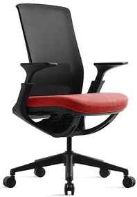 BESTUHL Kancelárska stolička ROLY BLACK červená koral