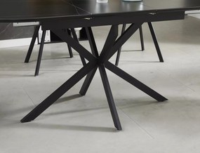 Jedálenský rozkladací stôl Gaston 140/180 cm keramika čierny mramor/čierny
