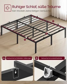 Kovová manželská posteľ 160 cm RMB155BD01