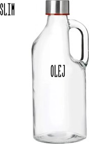 Orion 2. akosť - Sklenená fľaša na mlieko/ olej / aviváž, s držadlom a uzáverom na závit, 1,15l
