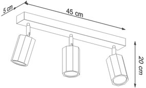 Sollux SL.1030 - Bodové svietidlo ZEKE 3xGU10/40W/230V dub