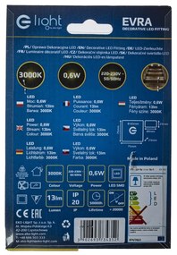 Schodiskové LED svietidlo Evra, 1x LED 0,6w, 3000k, s
