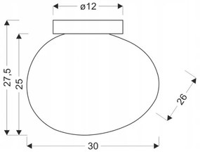 Stropné svietidlo STONES 1xE27/40W/230V pr. 30 cm