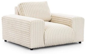 Krémové menčestrové kreslo Justin – Ropez