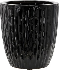 Keramický obal na květináč SLOWNY 32 cm černý