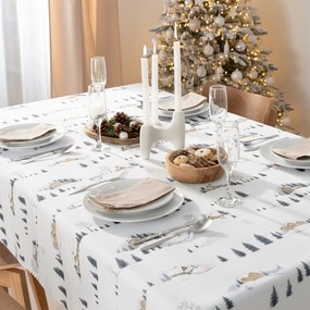 Goldea vianočný hranatý teflónový obrus - zimná krajina 80 x 80 cm