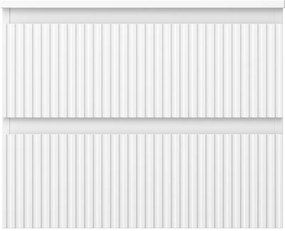 Mexen Rivel, kúpeľňová skrinka 60 cm s pracovnou doskou, 2 zásuvky, drážkovaná, biela matná, 91A20-06047-2-BFFC01