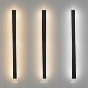 Exteriérové nástenné LED svietidlo Wow, 1x LED 20w, 3CCT, čierna, (120 cm)