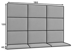 Set 12 čalúnených panelov Quadra 180x120 cm (mentolová). Vlastná spoľahlivá doprava až k Vám domov. 1051992