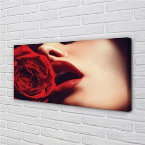 Obraz canvas Rose žena v ústach 140x70 cm