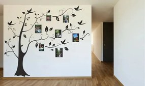 Nálepka na stenu do interiéru s motívom stromu s rámami na fotografie 100 x 100 cm