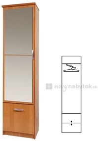 Šatníková skriňa Balintore 50/B (so zrkadlom). Vlastná spoľahlivá doprava až k Vám domov. 746538