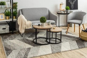 Koberec FEEL 5673/16811 HERRINGBONE čierny / sivý / krémový