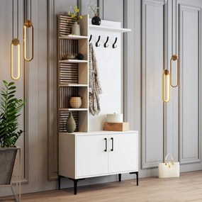 Vešiak s botníkom a policami Viyana White