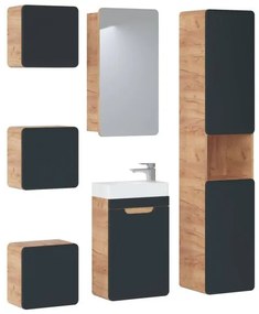 Kúpeľňová skrinka CMD ARUBA COSMOS 810 dub artisan/čierny mat