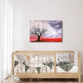 Červený obraz stromu (90x60 cm)