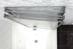 Vaňová zástena REA IDEA 120 cm, chróm/transparent
