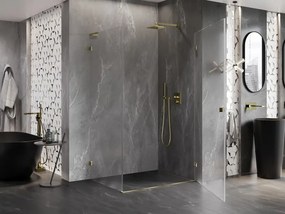 Mexen Lunar-B L, 1-krídlový sprchový kút, pravý, 100 x 90 cm, 8mm číre sklo, zlatý lesklý profil, 832L-100-090-50-00-P