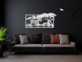 drevko Drevený obraz Zebra v savane Rozmer obrazu: 21 x 44,5 cm, Farba dekorácie: Čierna