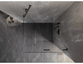 Mexen Lunar-F, 1-krídlový sprchový kút so skladacími dverami, pravý, 100 x 100 cm, 8mm číre sklo, grafitový profil, 836-100-100-95-00-P