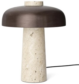 Audo Copenhagen Stmievateľná stolná lampa Reverse Travertine Bronzed Brass