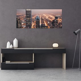 Obraz svietiacej metropoly (120x50 cm)