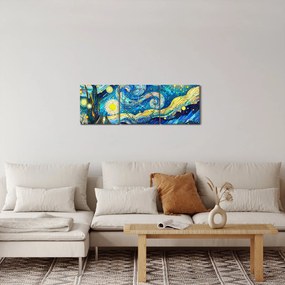 Obraz – Mozaika hviezdnej noci (s hodinami) (90x30 cm)